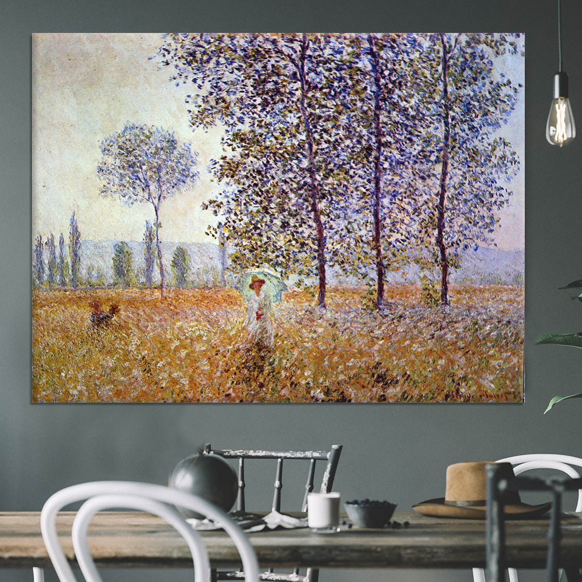 Poplars in the sunlight by Monet Canvas Print or Poster - Canvas Art Rocks - 3
