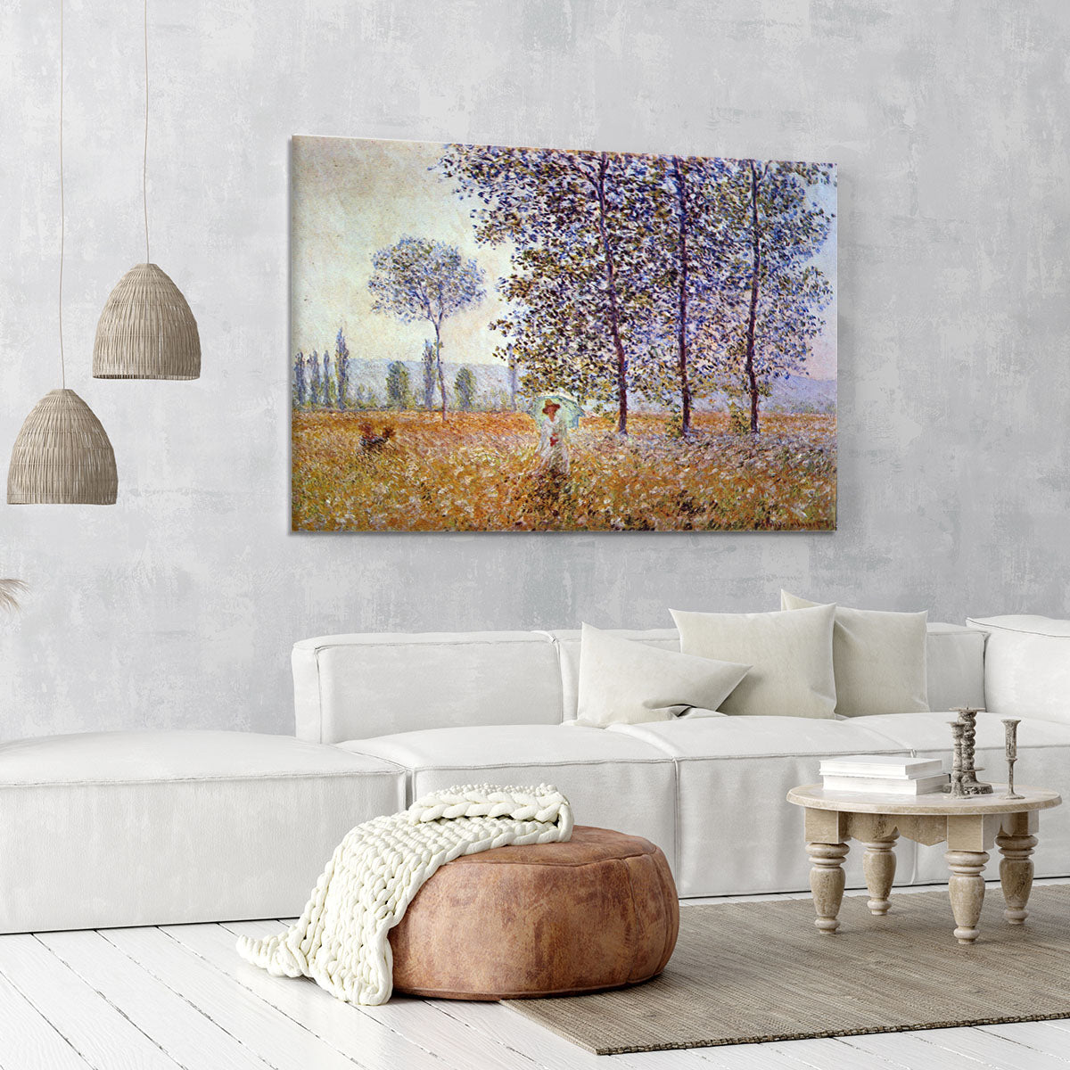 Poplars in the sunlight by Monet Canvas Print or Poster - Canvas Art Rocks - 6