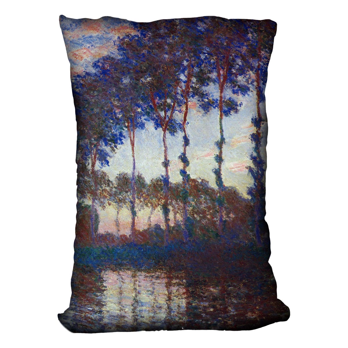 Poplars sunset by Monet Cushion