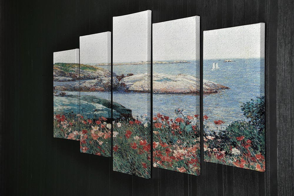 Poppies Isles of Shoals 1 by Hassam 5 Split Panel Canvas - Canvas Art Rocks - 2