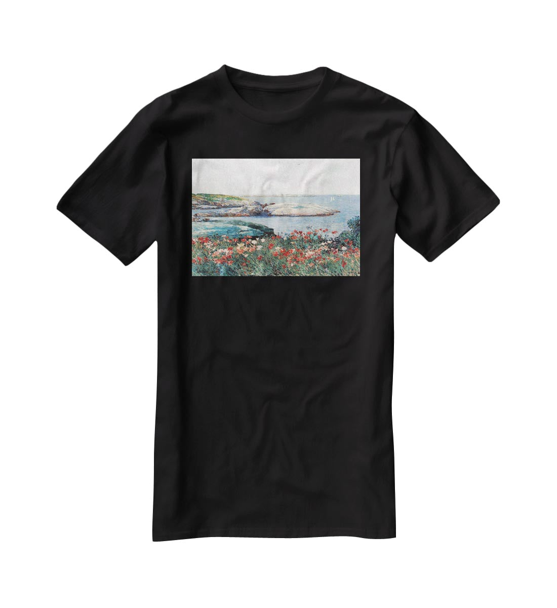 Poppies Isles of Shoals 1 by Hassam T-Shirt - Canvas Art Rocks - 1