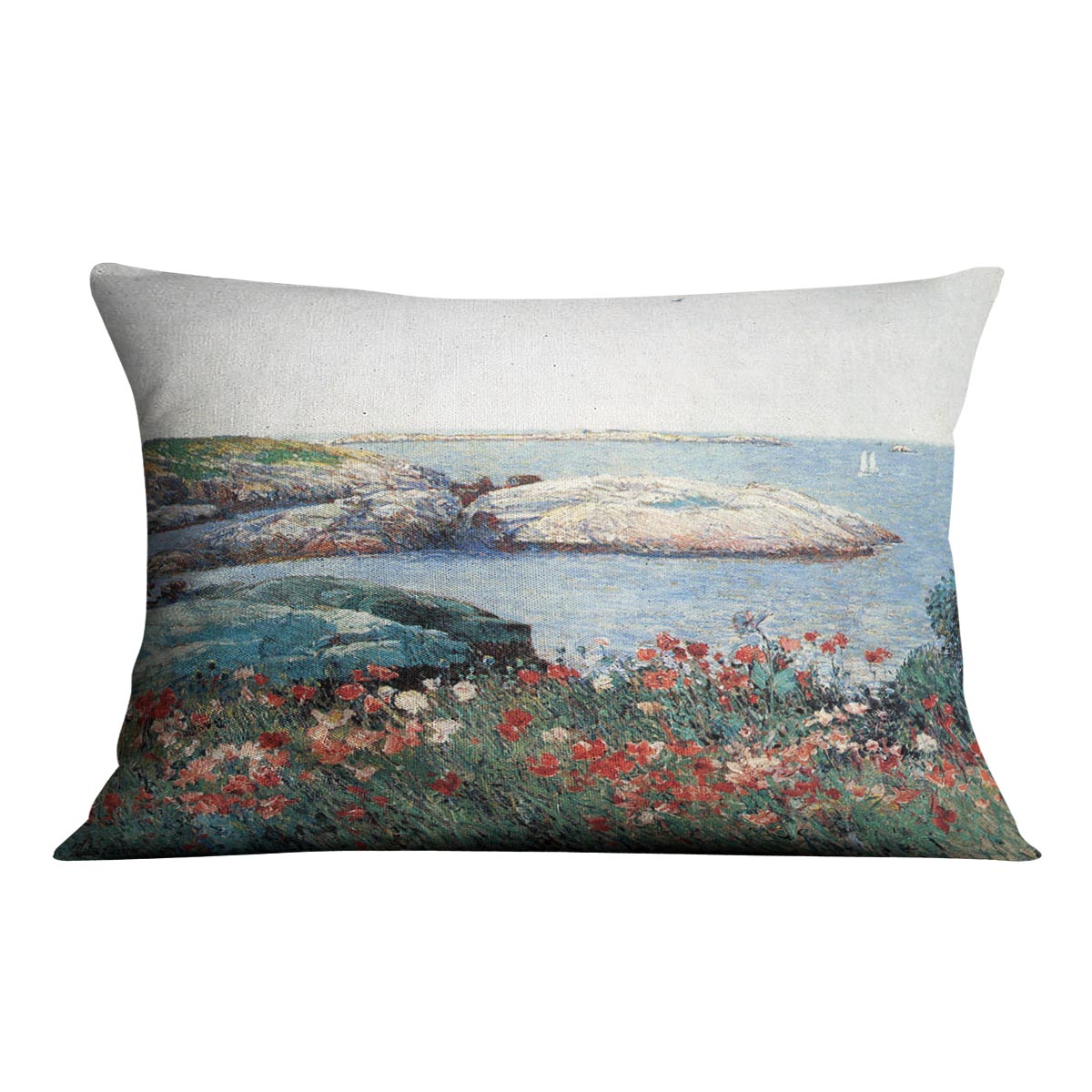 Poppies Isles of Shoals 1 by Hassam Cushion - Canvas Art Rocks - 4