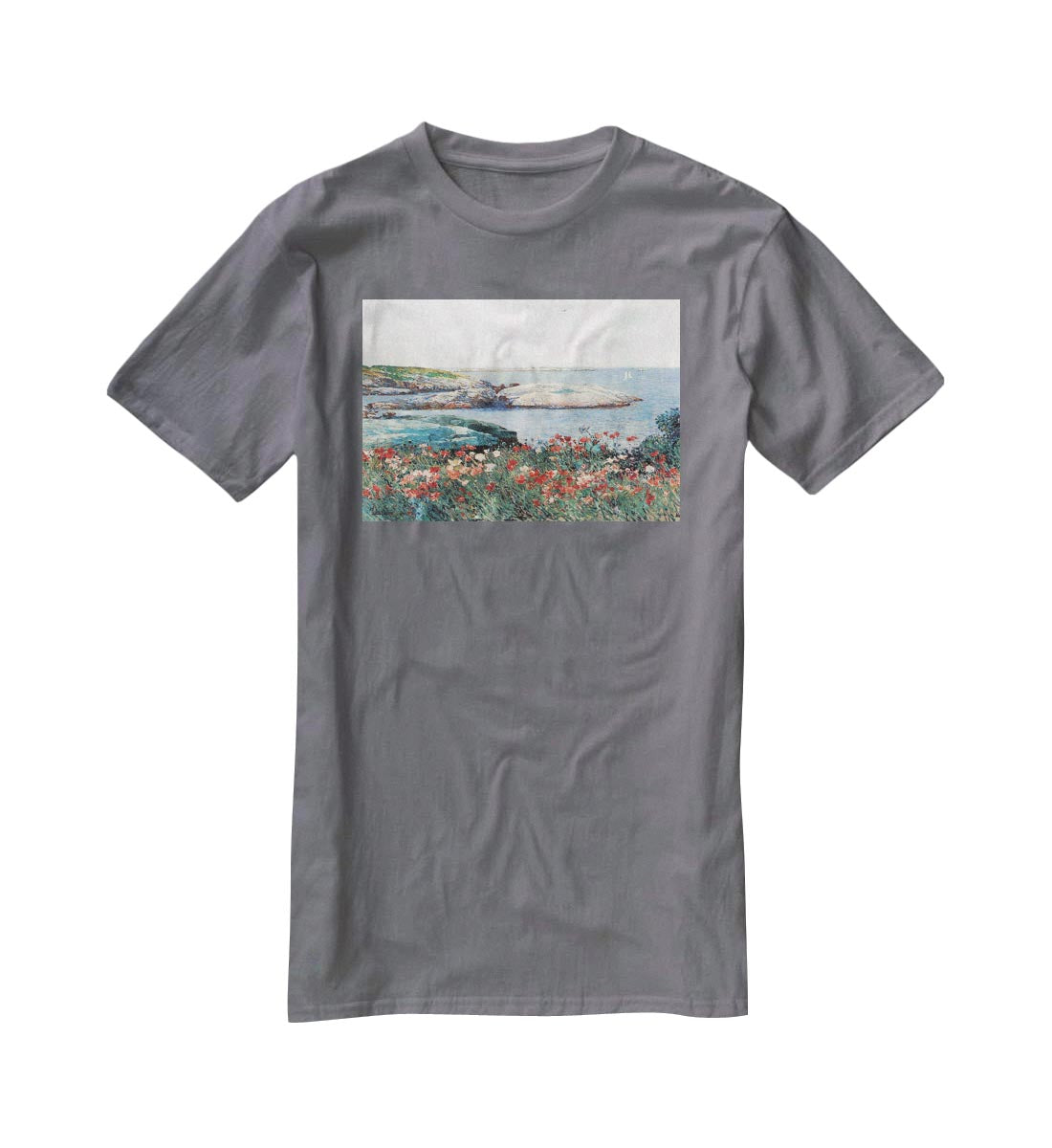 Poppies Isles of Shoals 1 by Hassam T-Shirt - Canvas Art Rocks - 3