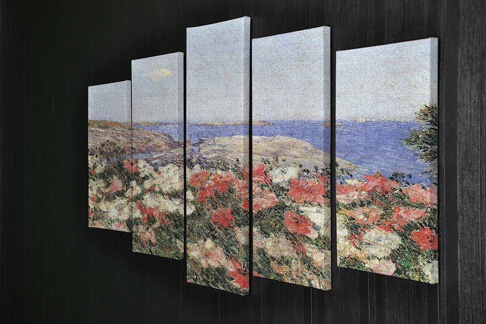 Poppies on the Isles of Shoals by Hassam 5 Split Panel Canvas - Canvas Art Rocks - 2