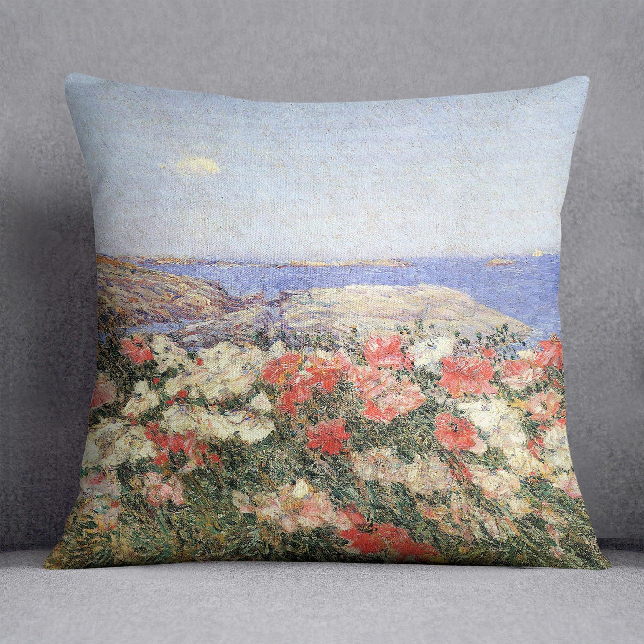 Poppies on the Isles of Shoals by Hassam Cushion - Canvas Art Rocks - 1