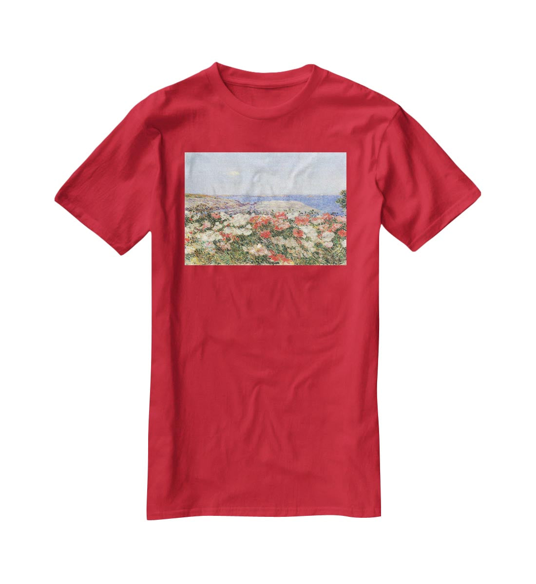 Poppies on the Isles of Shoals by Hassam T-Shirt - Canvas Art Rocks - 4