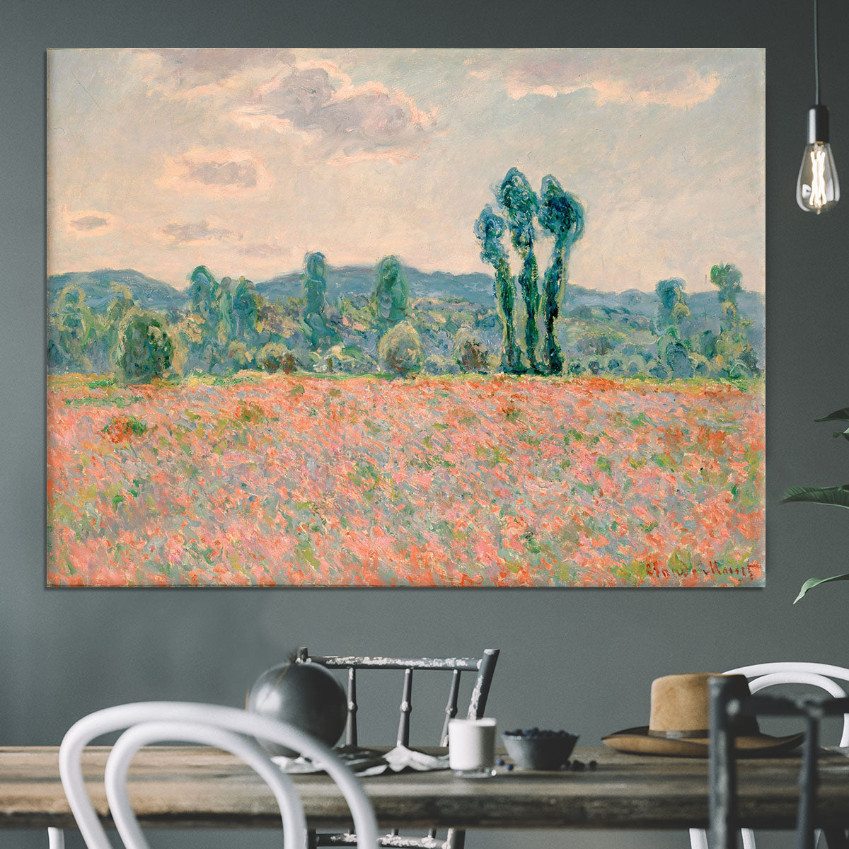 Poppy Field by Monet Canvas Print or Poster - Canvas Art Rocks - 3