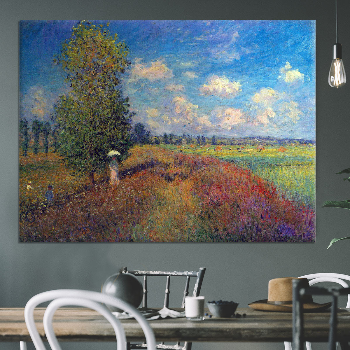 Poppy Field in Summer by Monet Canvas Print or Poster - Canvas Art Rocks - 3
