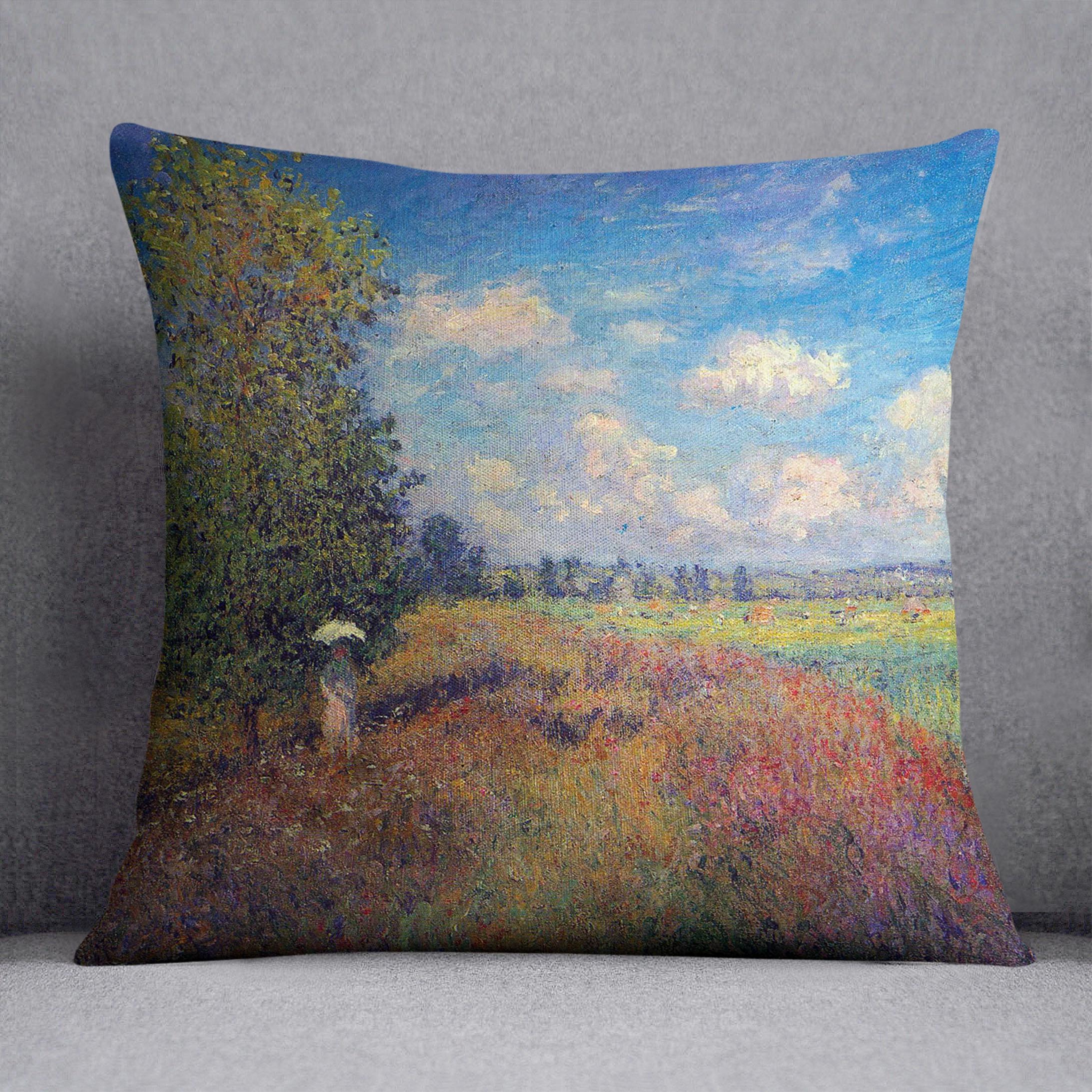 Poppy Field in Summer by Monet Cushion