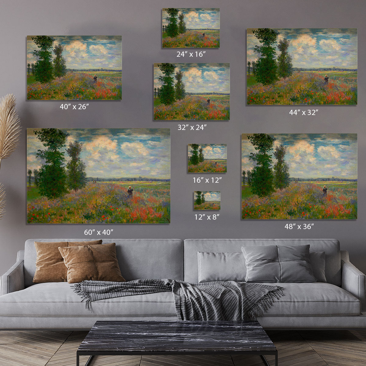 Poppy field Argenteuil by Monet Canvas Print or Poster - Canvas Art Rocks - 7