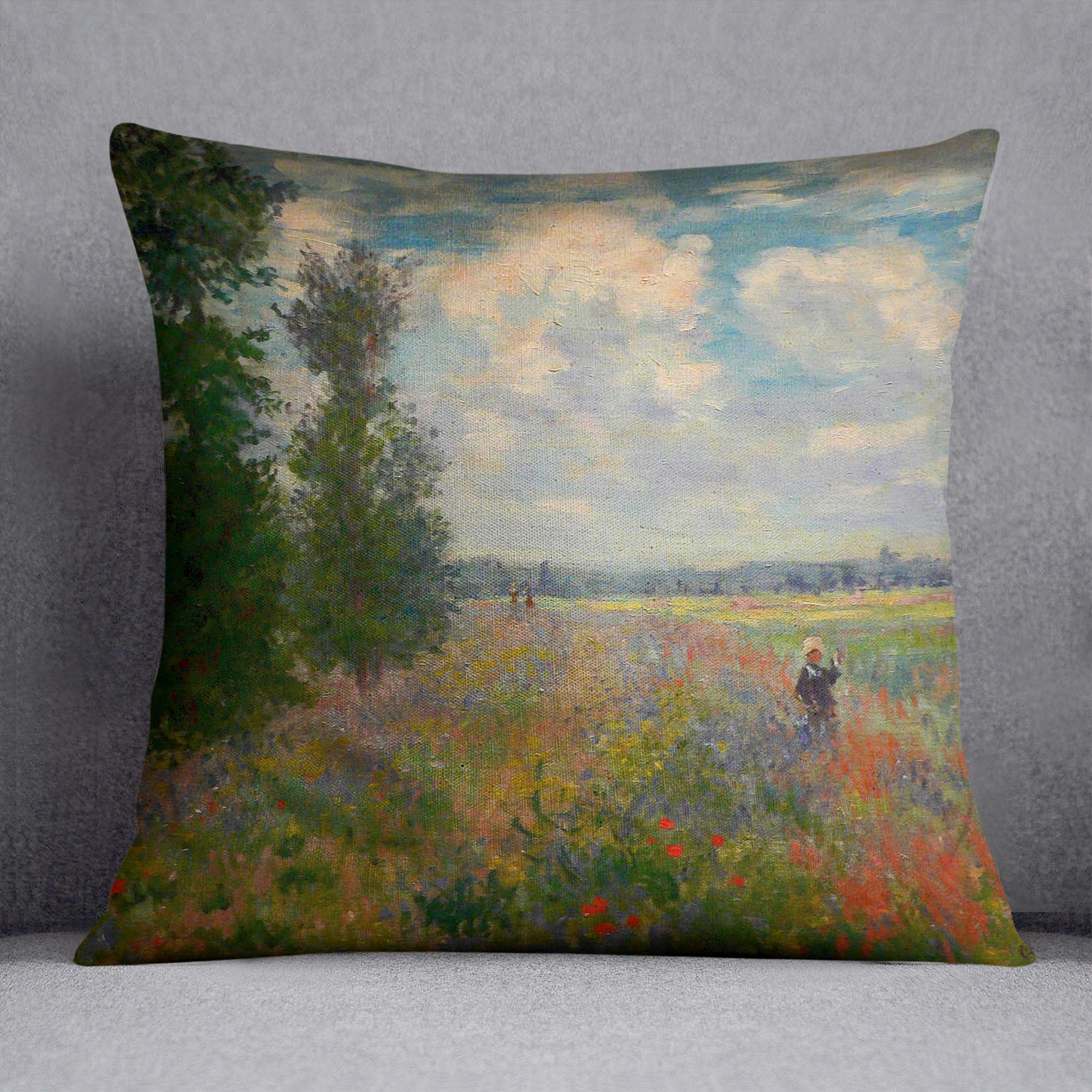 Poppy field Argenteuil by Monet Cushion