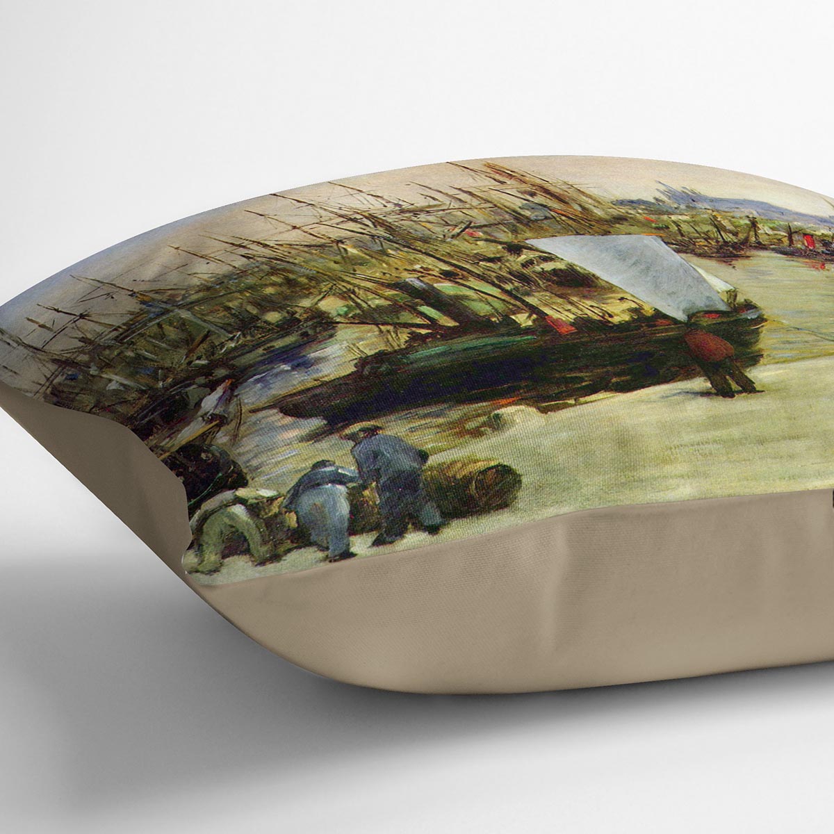 Port of Bordeaux by Manet Cushion