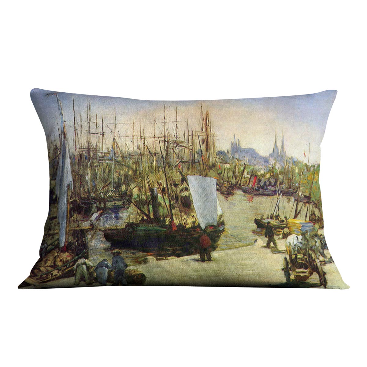 Port of Bordeaux by Manet Cushion