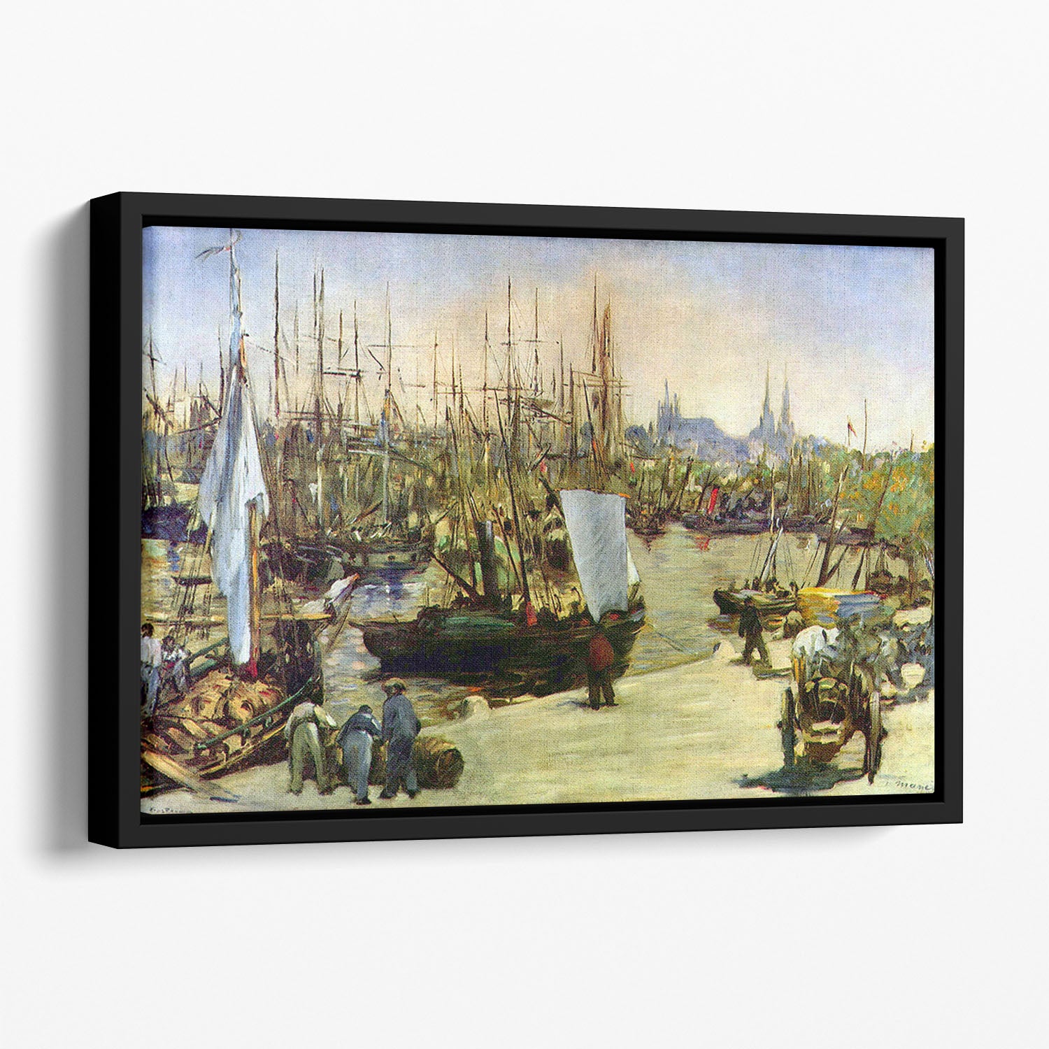 Port of Bordeaux by Manet Floating Framed Canvas