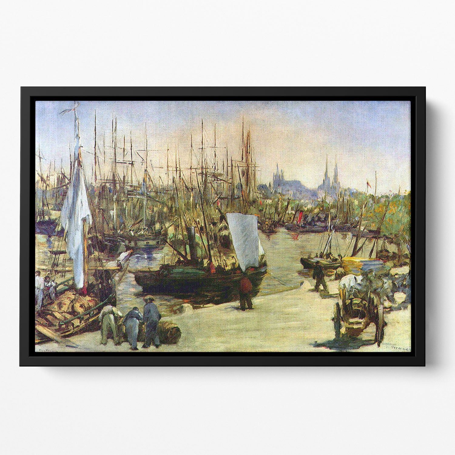 Port of Bordeaux by Manet Floating Framed Canvas