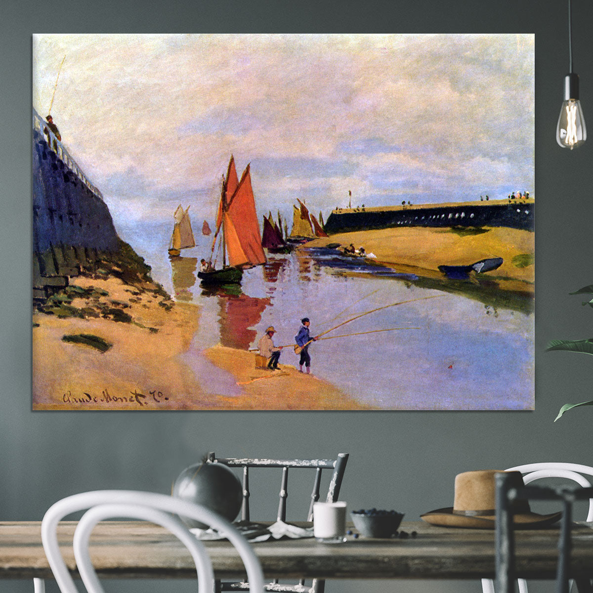 Port of Trouville by Monet Canvas Print or Poster - Canvas Art Rocks - 3
