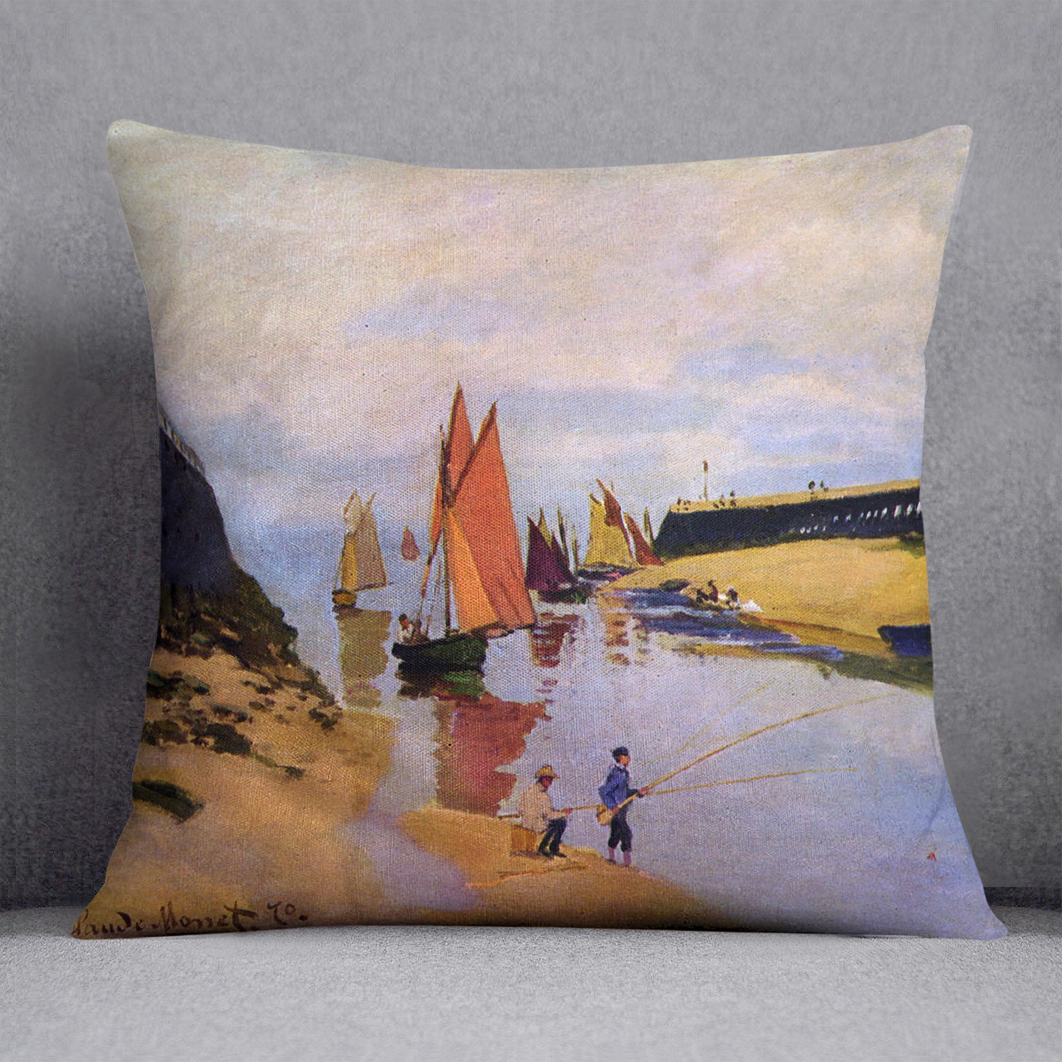 Port of Trouville by Monet Cushion