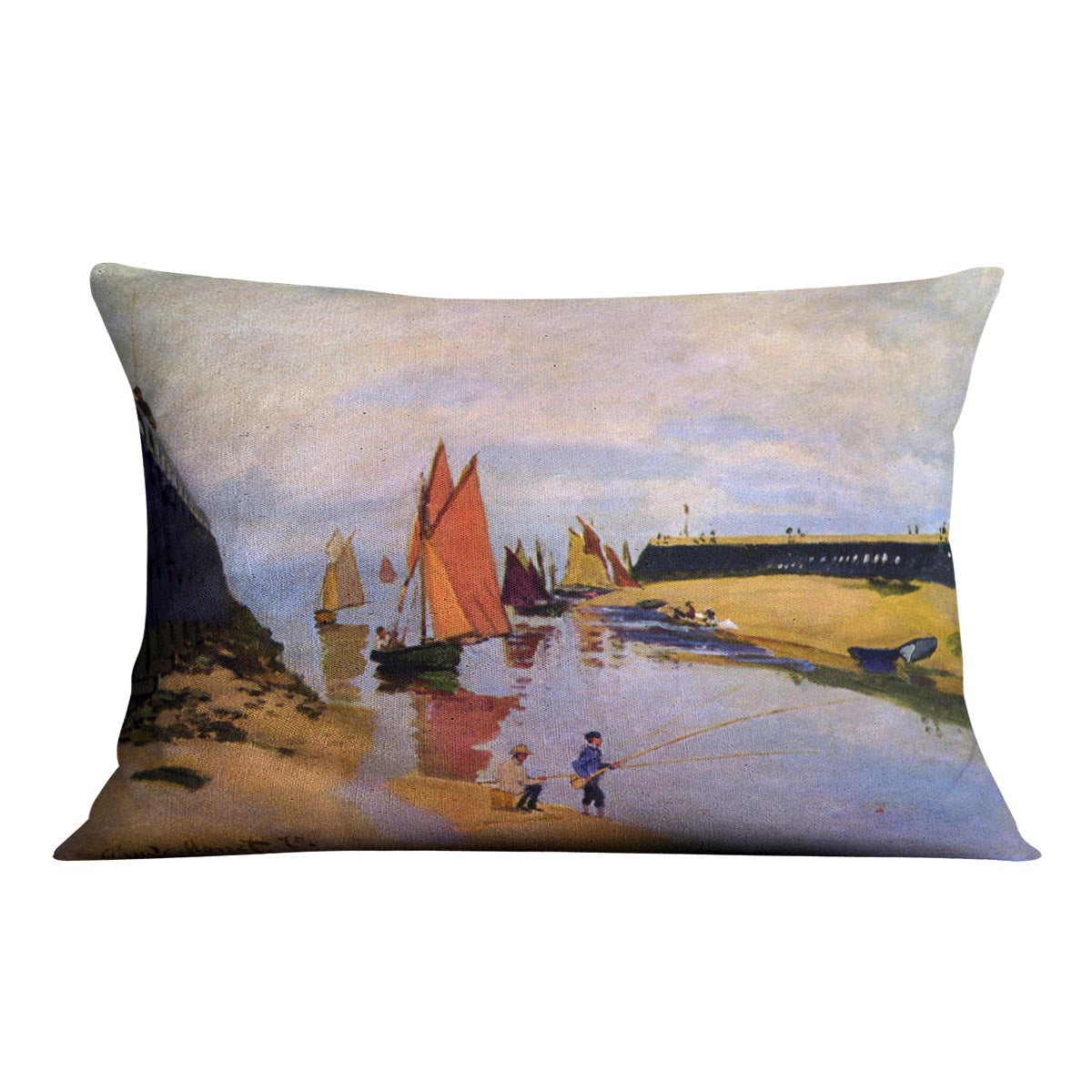 Port of Trouville by Monet Cushion