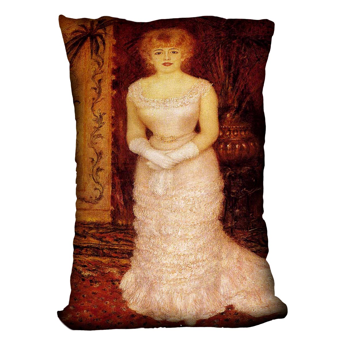 Portrait Of The Actress Jeanne Samary by Renoir Cushion