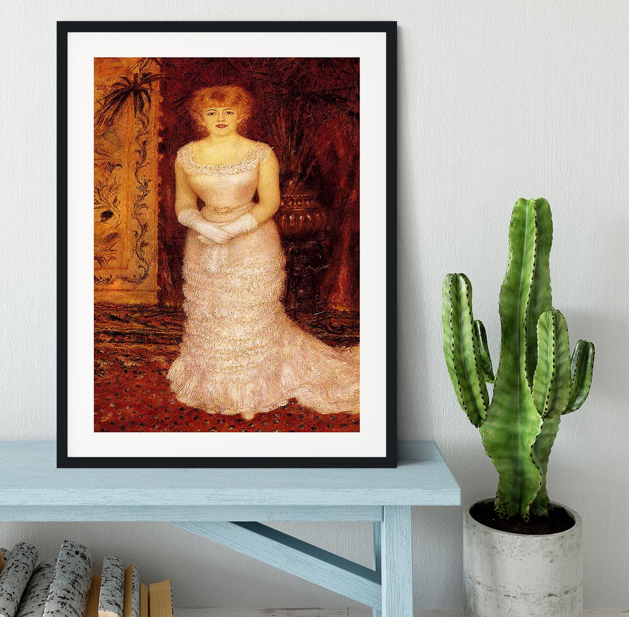 Portrait Of The Actress Jeanne Samary by Renoir Framed Print - Canvas Art Rocks - 1