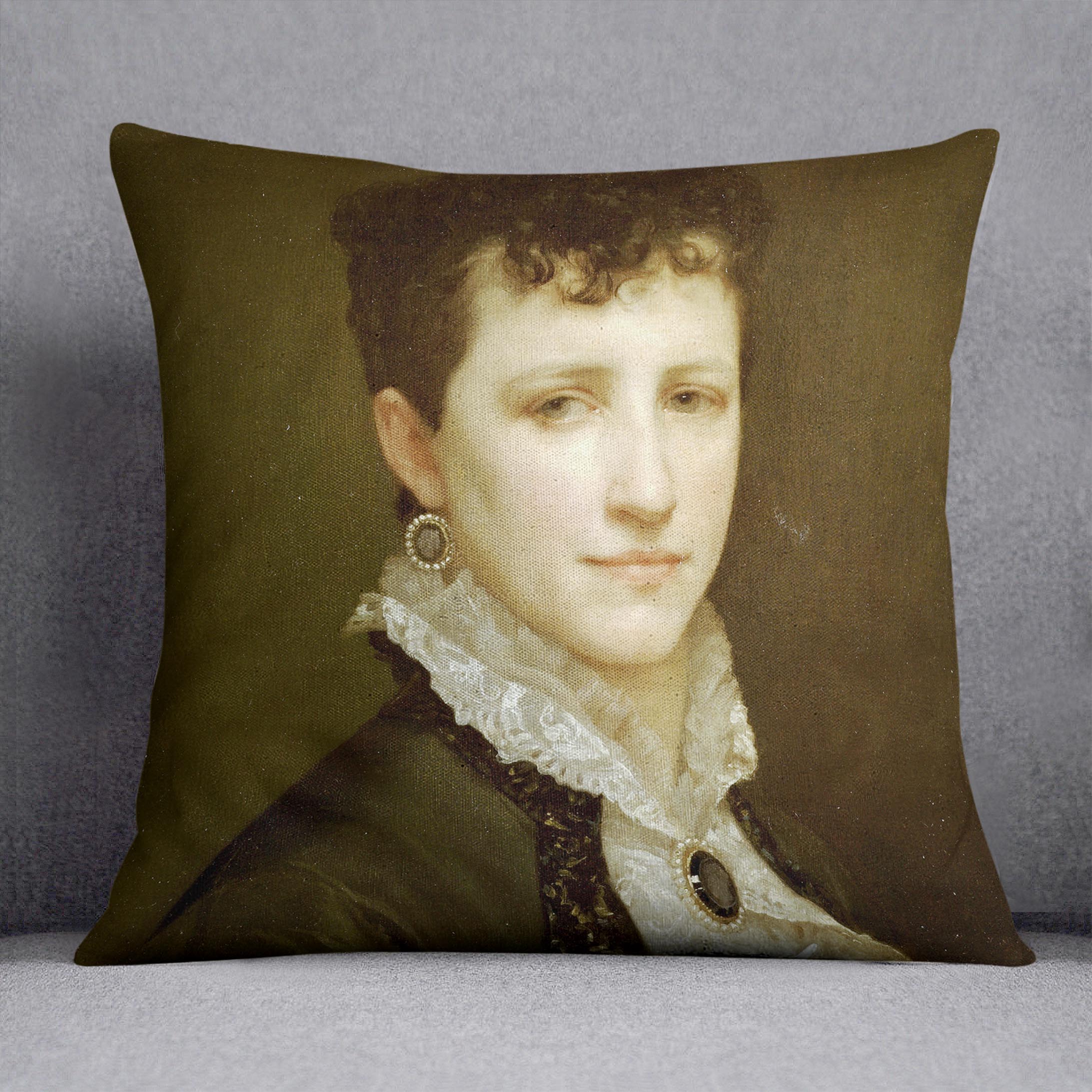 Portrait de Mademoiselle Elizabeth Gardner By Bouguereau Cushion