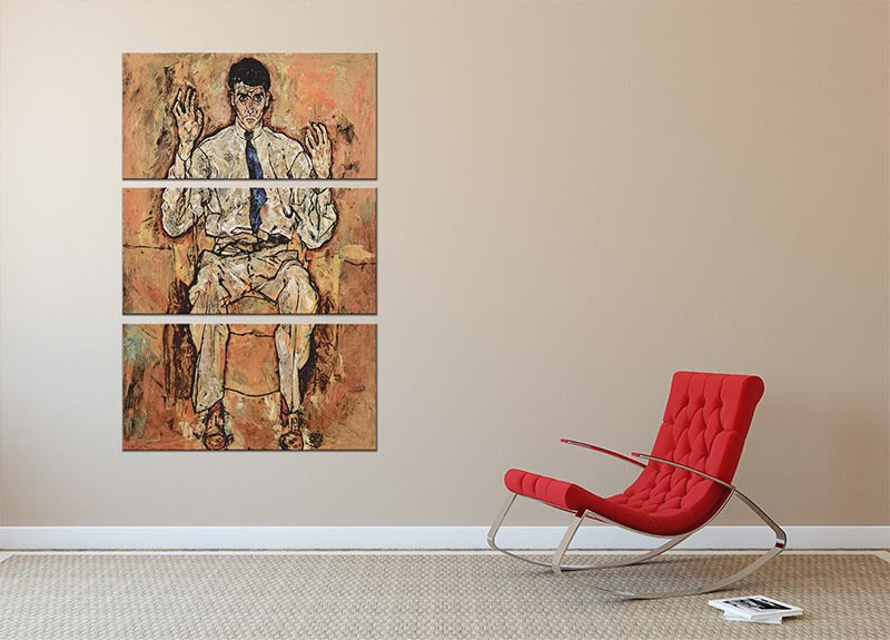Portrait of Albert Paris von Gütersloh by Egon Schiele 3 Split Panel Canvas Print - Canvas Art Rocks - 2