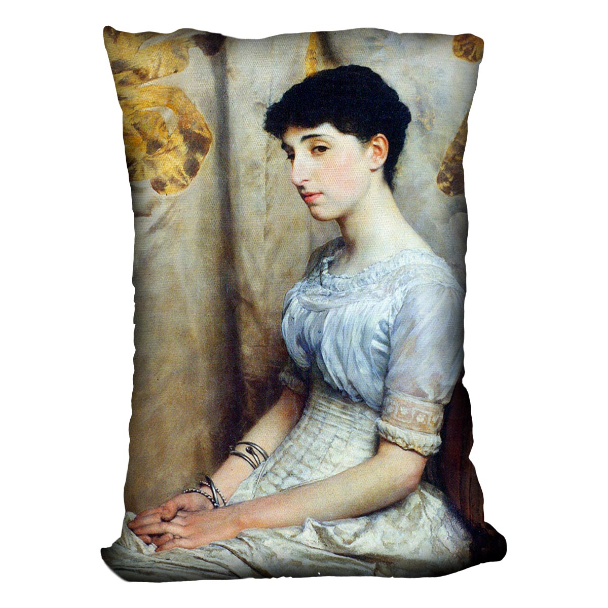 Portrait of Alice Lewis by Alma Tadema Cushion - Canvas Art Rocks - 4
