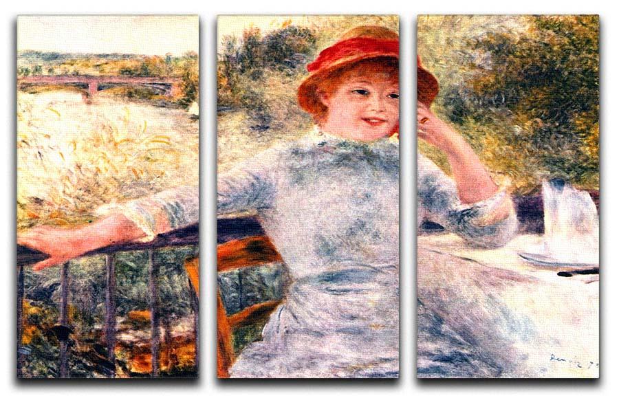 Portrait of Alphonsine Fournaise by Renoir 3 Split Panel Canvas Print - Canvas Art Rocks - 1