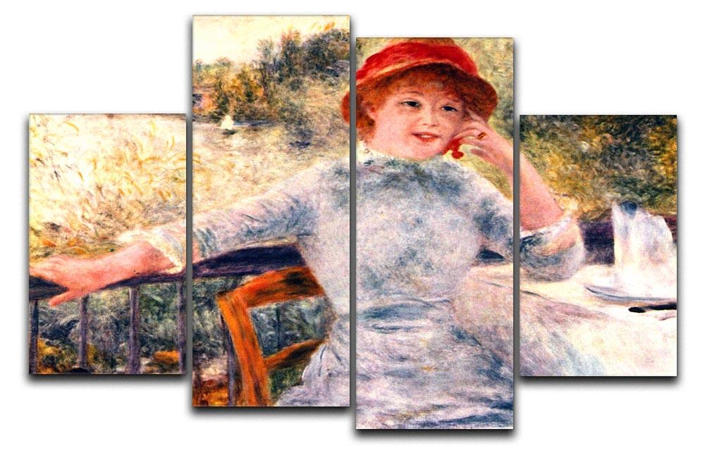 Portrait of Alphonsine Fournaise by Renoir 4 Split Panel Canvas  - Canvas Art Rocks - 1