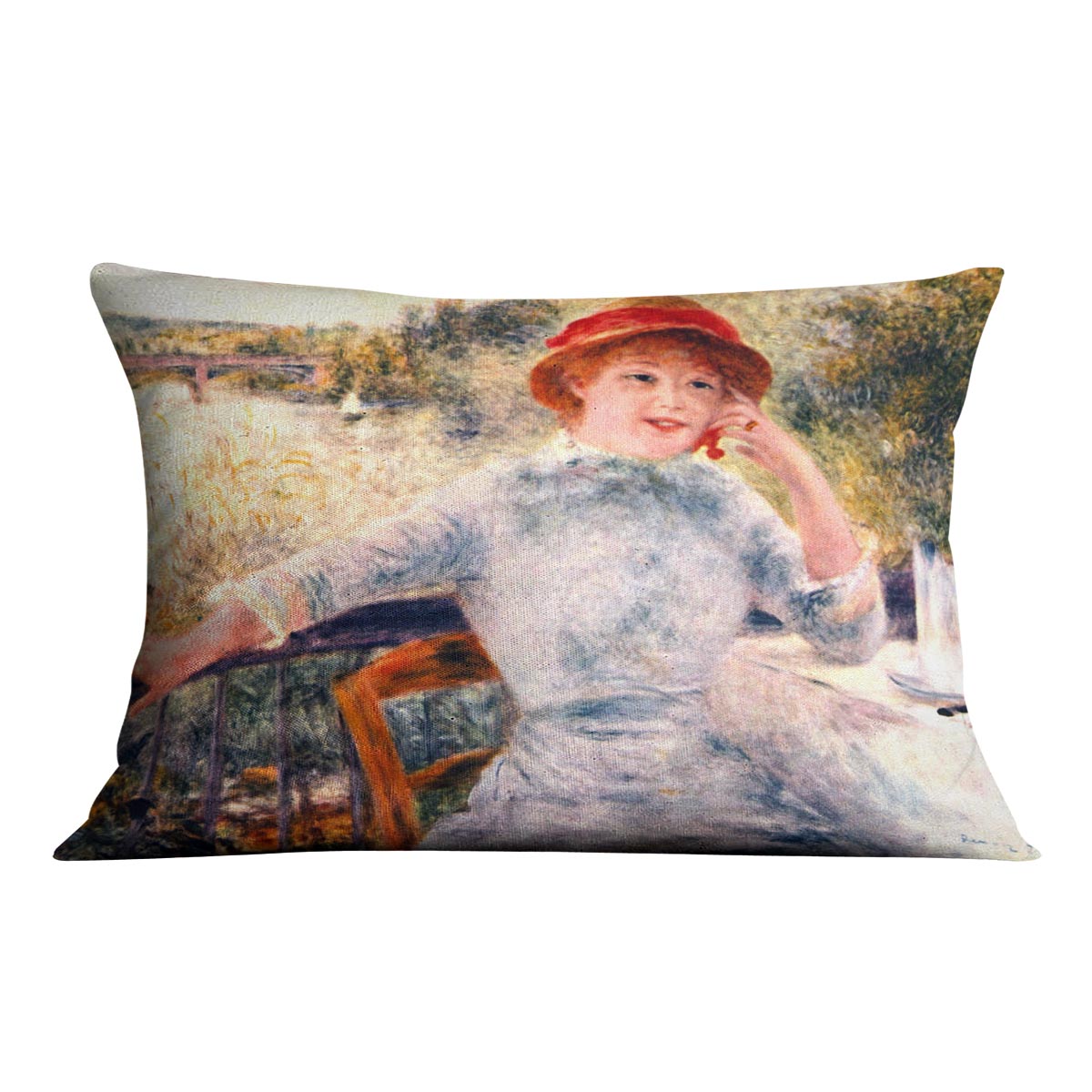 Portrait of Alphonsine Fournaise by Renoir Cushion
