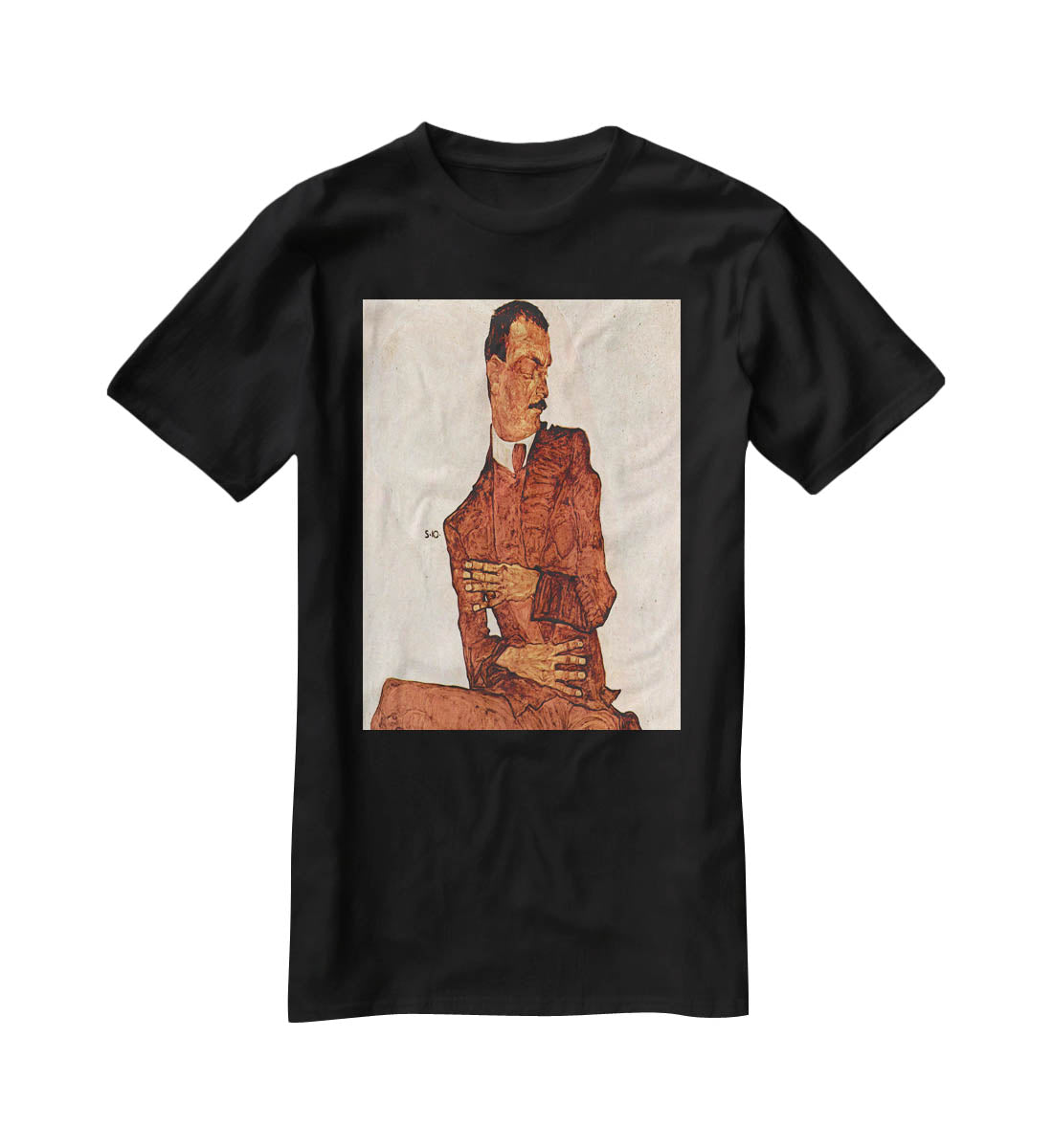 Portrait of Arthur Rossler by Egon Schiele T-Shirt - Canvas Art Rocks - 1
