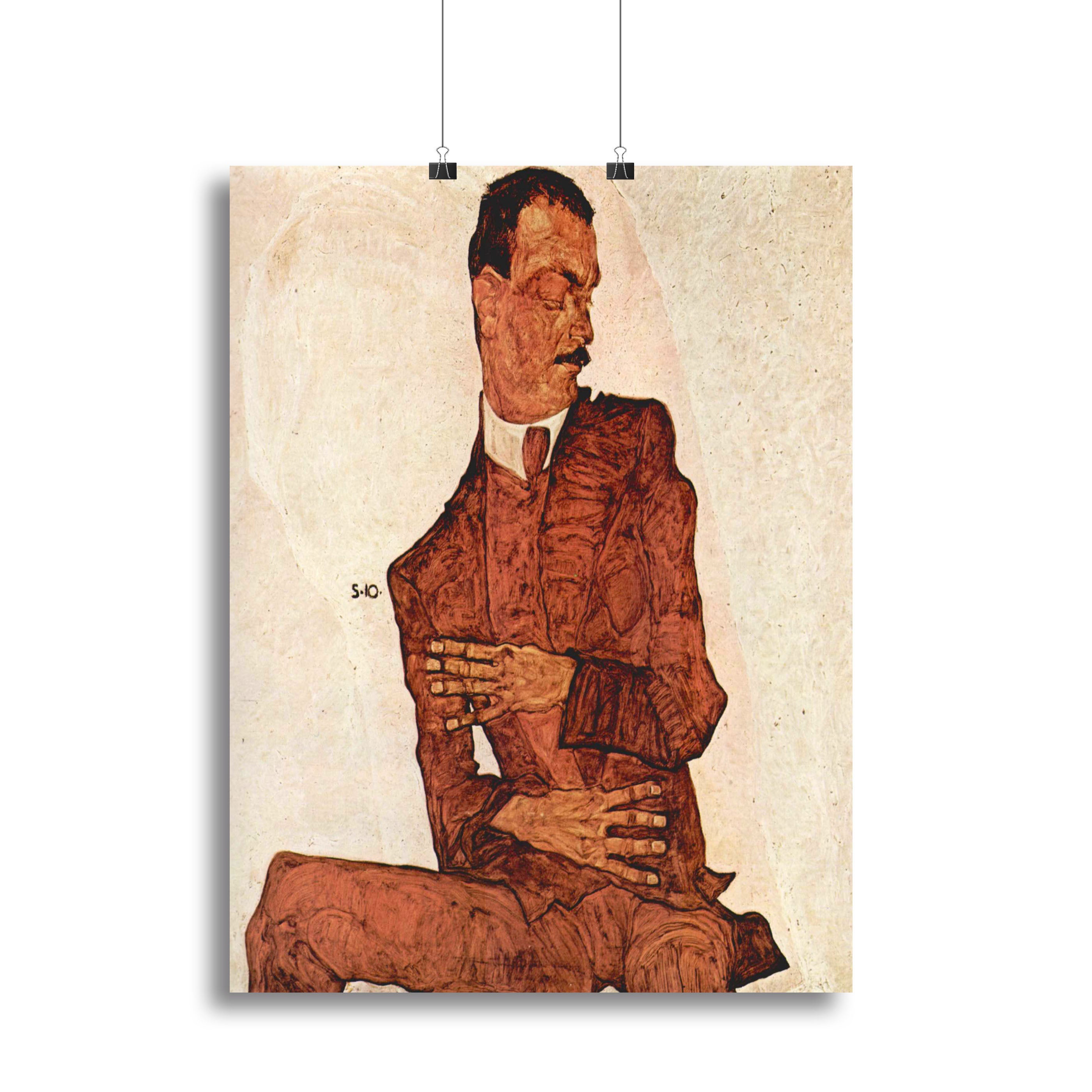 Portrait of Arthur Rossler by Egon Schiele Canvas Print or Poster - Canvas Art Rocks - 2