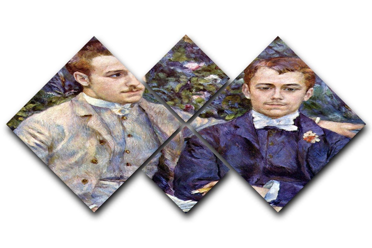 Portrait of Charles and George by Renoir 4 Square Multi Panel Canvas  - Canvas Art Rocks - 1