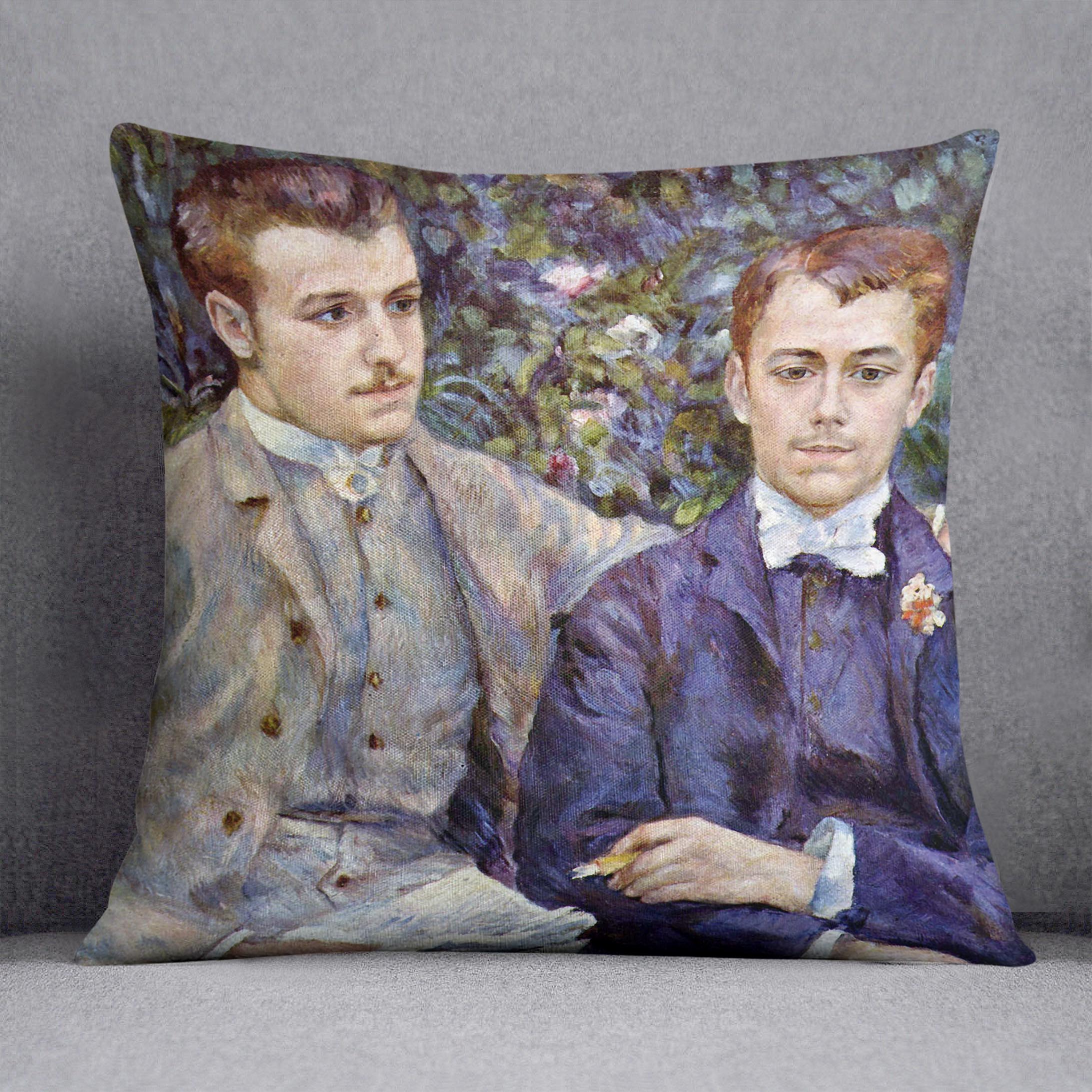 Portrait of Charles and George by Renoir Cushion