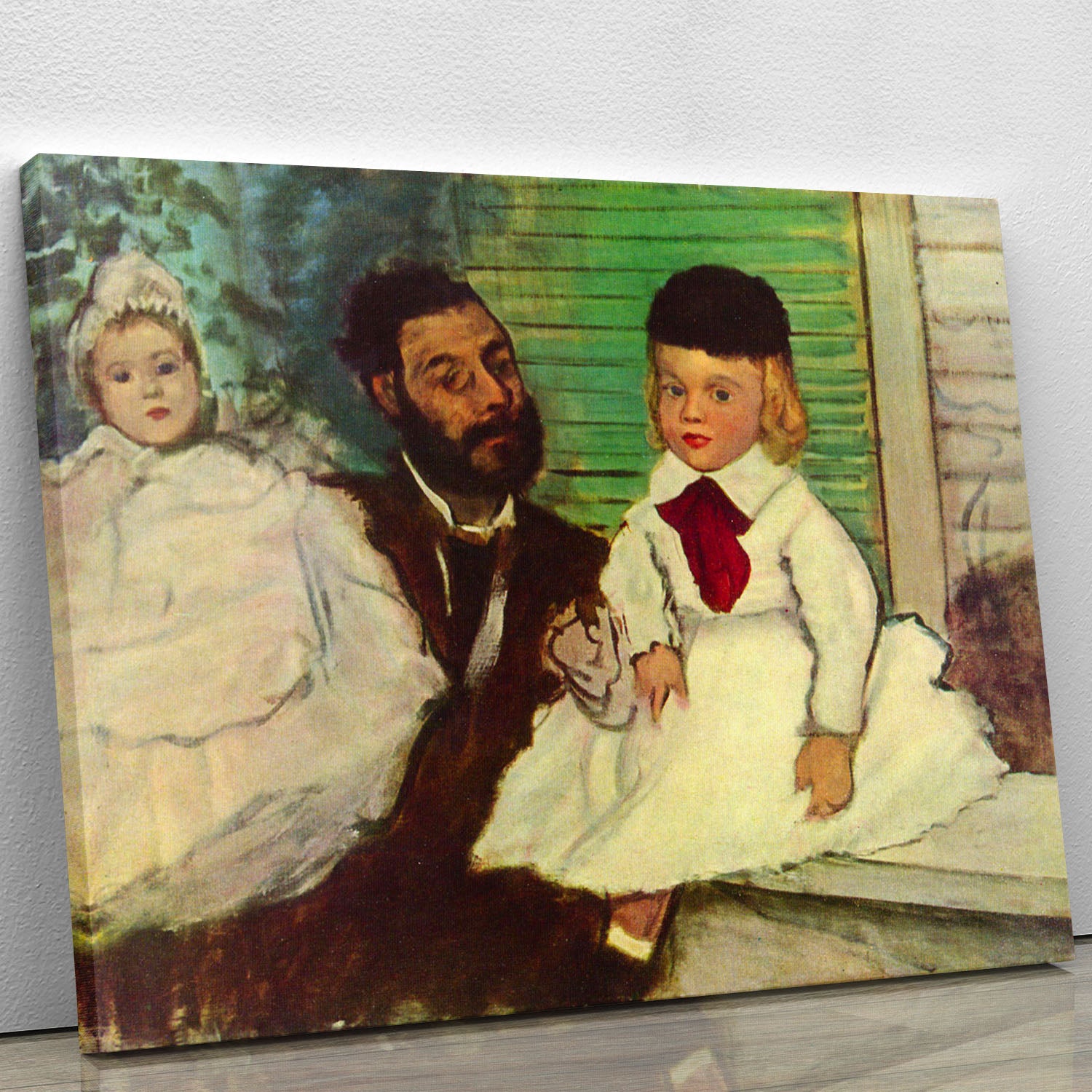 Portrait of Count Lepic and his daughters by Degas Canvas Print or Poster - Canvas Art Rocks - 1