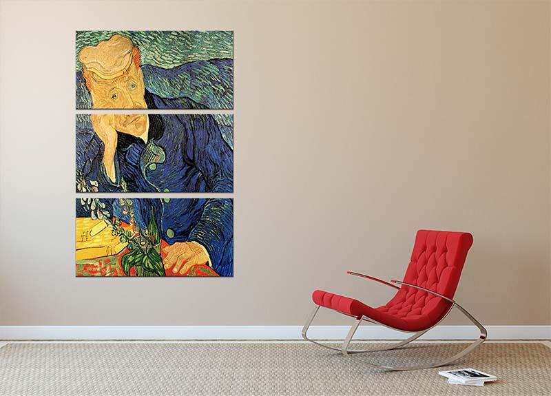 Portrait of Doctor Gachet 2 by Van Gogh 3 Split Panel Canvas Print - Canvas Art Rocks - 2
