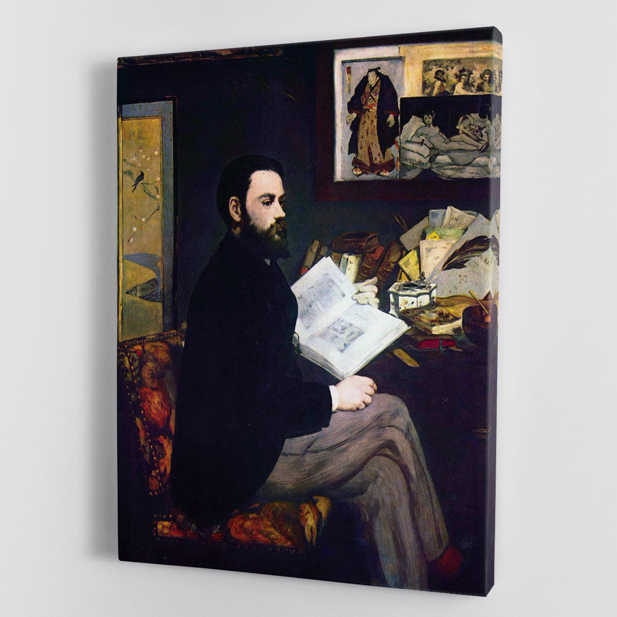 Portrait of Emile Zola by Manet Canvas Print or Poster - Canvas Art Rocks - 1