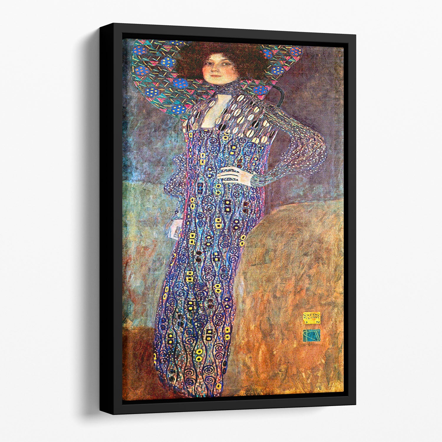 Portrait of Emily Floge by Klimt Floating Framed Canvas
