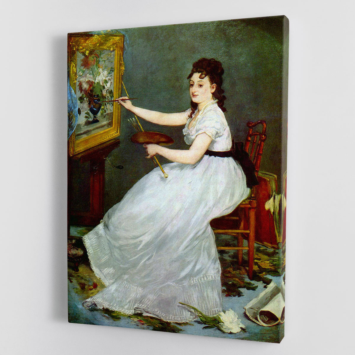 Portrait of Eva GonzalCs in Manets studio by Manet Canvas Print or Poster - Canvas Art Rocks - 1