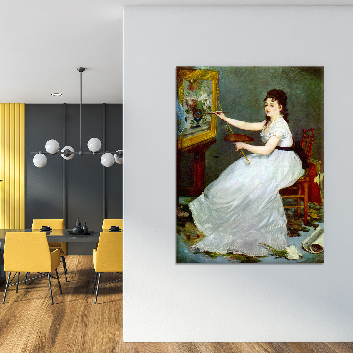 Portrait of Eva GonzalCs in Manets studio by Manet Canvas Print or Poster - Canvas Art Rocks - 4