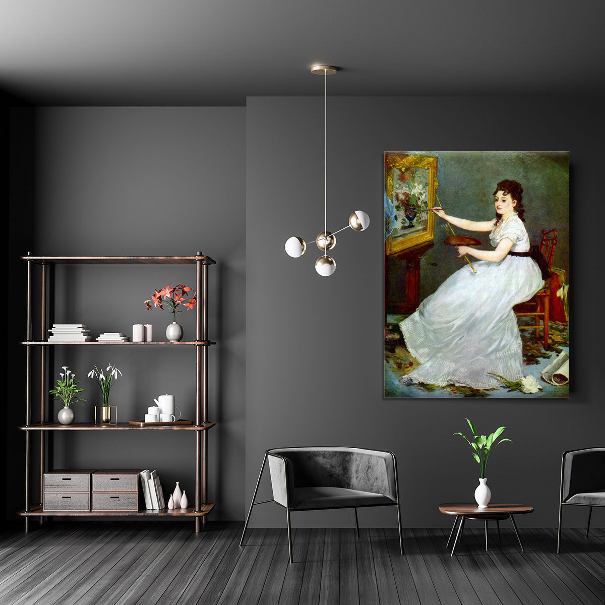 Portrait of Eva GonzalCs in Manets studio by Manet Canvas Print or Poster - Canvas Art Rocks - 5