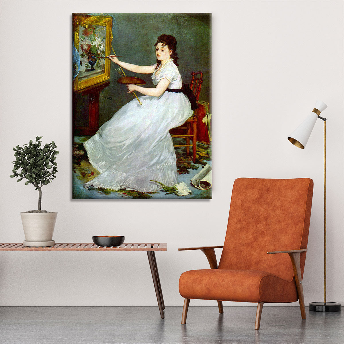Portrait of Eva GonzalCs in Manets studio by Manet Canvas Print or Poster - Canvas Art Rocks - 6