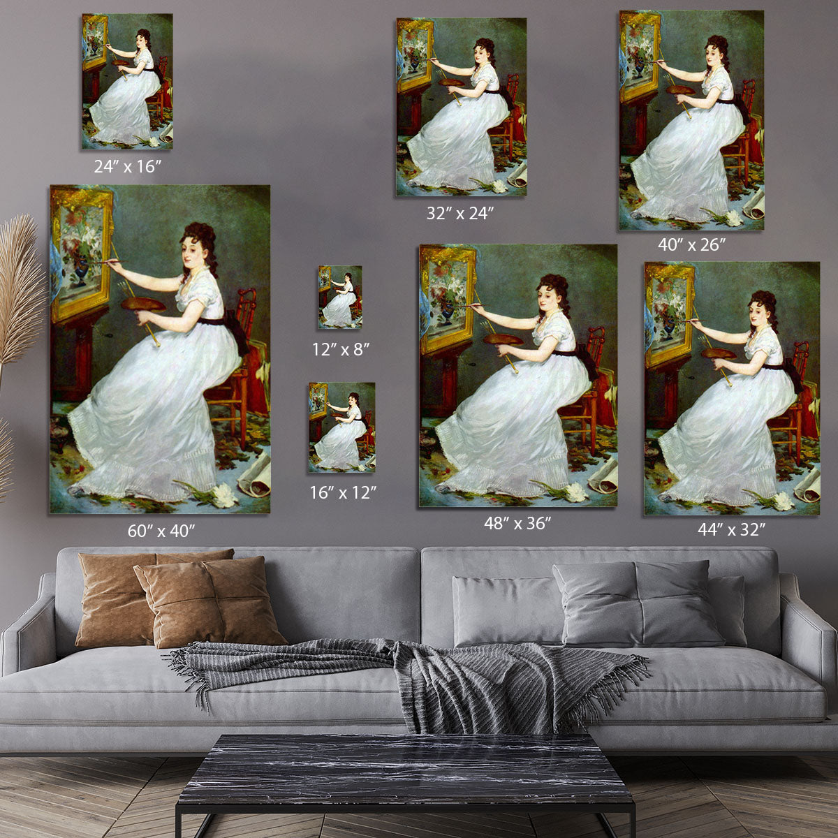 Portrait of Eva GonzalCs in Manets studio by Manet Canvas Print or Poster - Canvas Art Rocks - 7