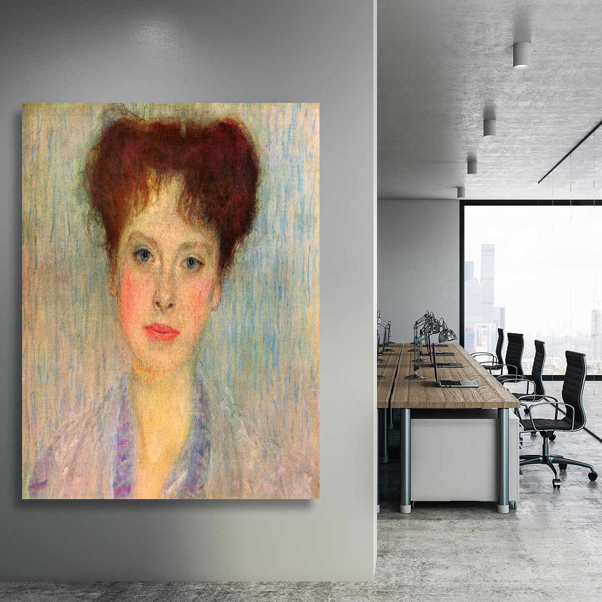 Portrait of Gertha Fersovanyi detail by Klimt Canvas Print or Poster - Canvas Art Rocks - 3