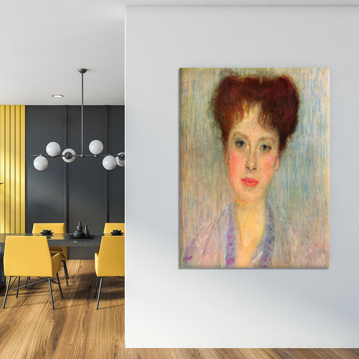 Portrait of Gertha Fersovanyi detail by Klimt Canvas Print or Poster - Canvas Art Rocks - 4