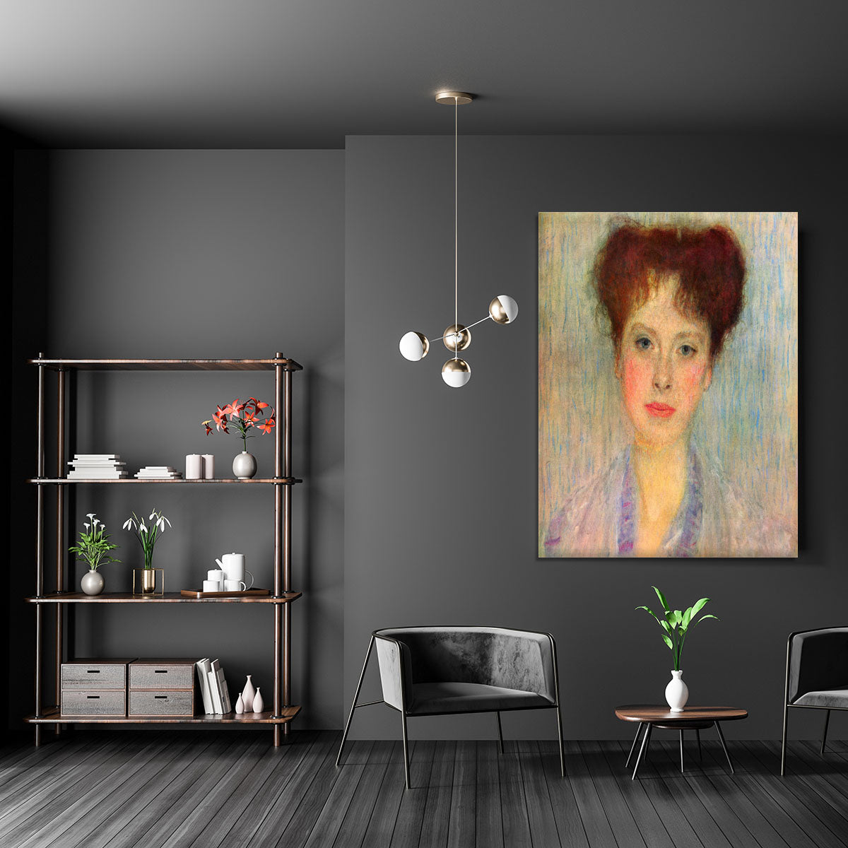 Portrait of Gertha Fersovanyi detail by Klimt Canvas Print or Poster - Canvas Art Rocks - 5