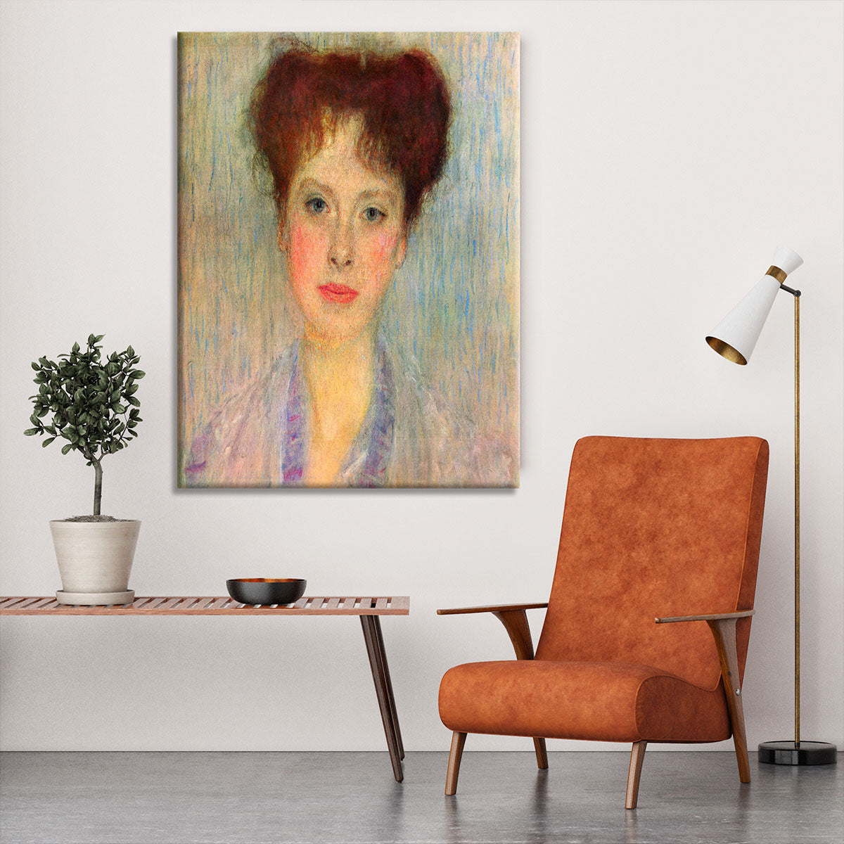 Portrait of Gertha Fersovanyi detail by Klimt Canvas Print or Poster - Canvas Art Rocks - 6