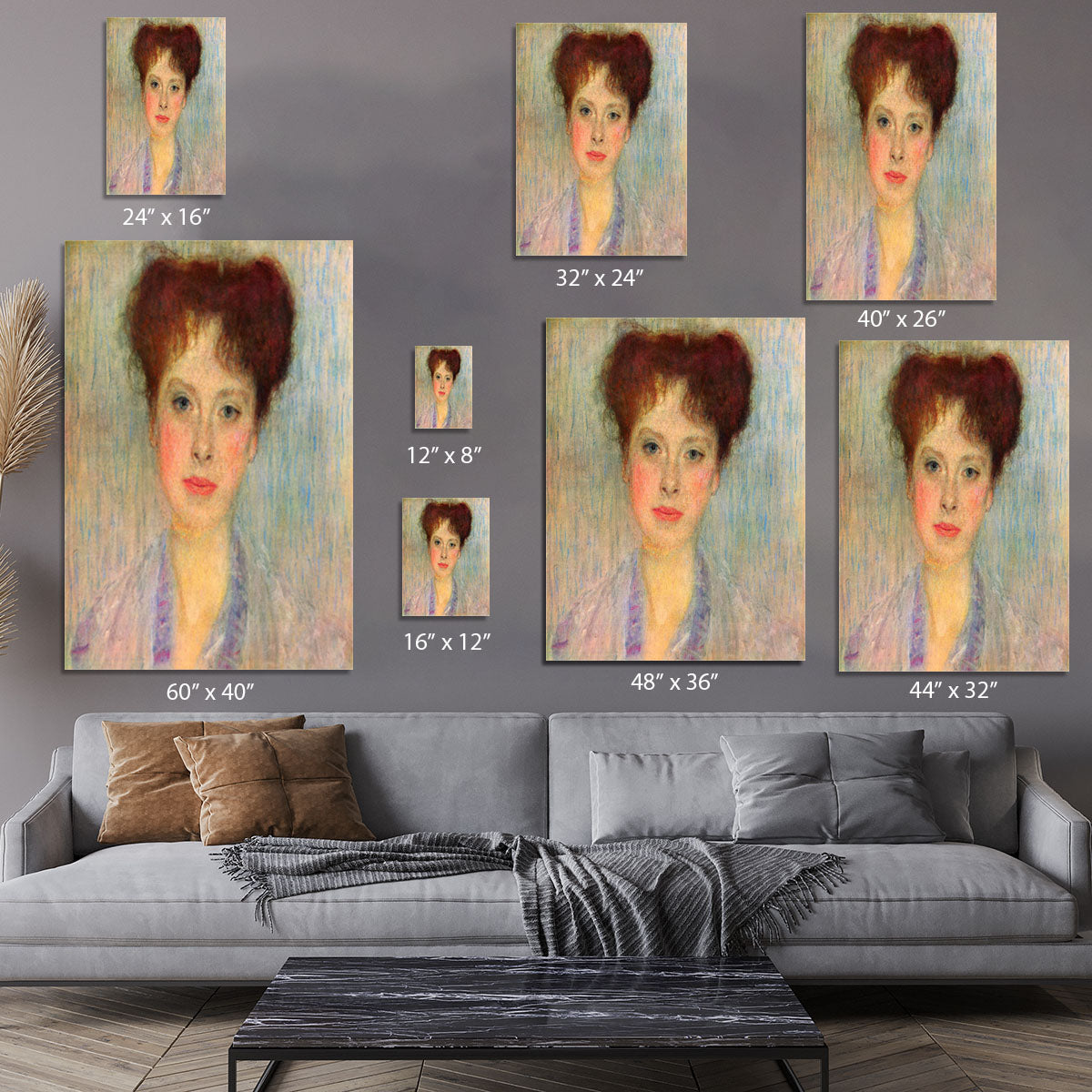 Portrait of Gertha Fersovanyi detail by Klimt Canvas Print or Poster - Canvas Art Rocks - 7