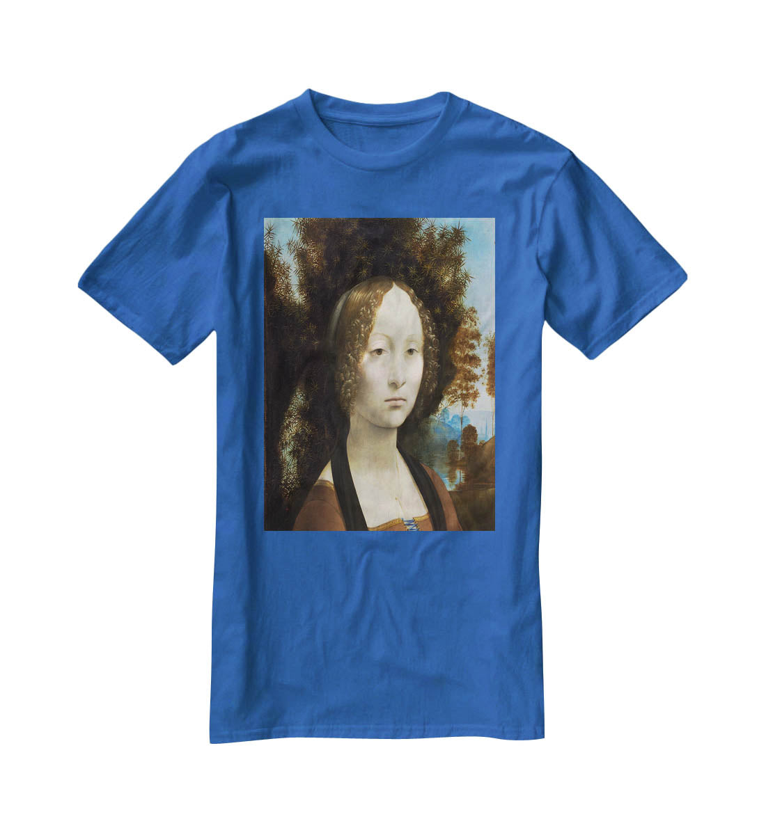 Portrait of Ginevra de Benci by Da Vinci T-Shirt - Canvas Art Rocks - 2