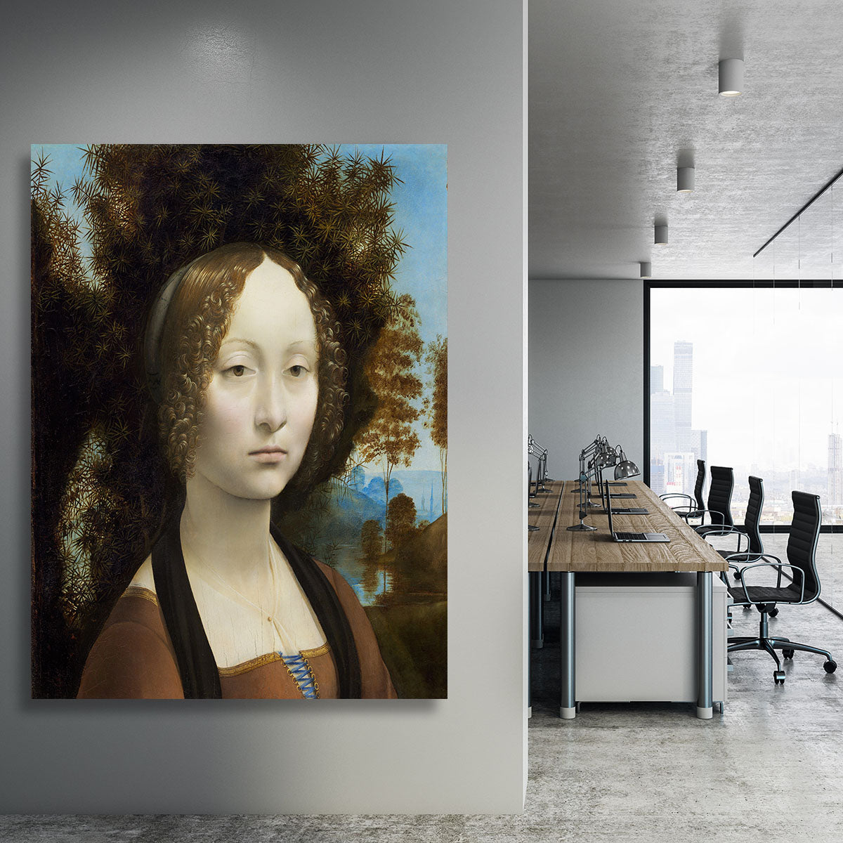 Portrait of Ginevra de Benci by Da Vinci Canvas Print or Poster - Canvas Art Rocks - 3